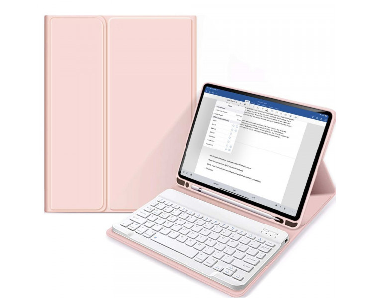Pouzdro Tech-Protect SC Pen + klávesnice, Apple iPad 10,2" (2019/2020/2021), růžové