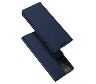 Dux Ducis Skin Leather case, knížkové pouzdro, Samsung Galaxy S21 Ultra 5G, modré