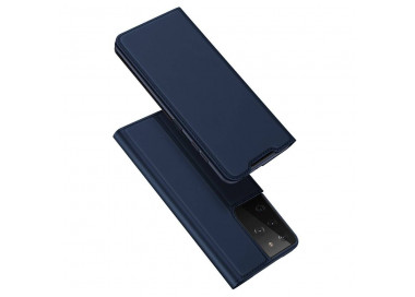 Dux Ducis Skin Leather case, knížkové pouzdro, Samsung Galaxy S21 Ultra 5G, modré