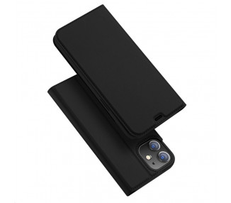 Dux Ducis Skin Leather case, knížkové pouzdro, iPhone 12 Mini, černé