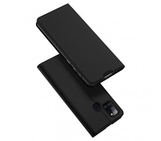 Dux Ducis Skin Leather case, knížkové pouzdro, Samsung Galaxy A21S, černé