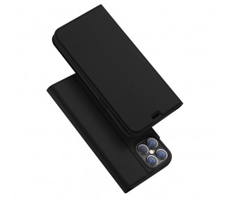 Dux Ducis Skin Leather case, knížkové pouzdro, iPhone 12 Pro MAX, černé