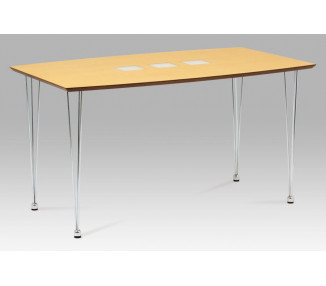 Jídelní stůl 135x80 cm, chrom / dýha natural (WD-5837-2) WD-5909 NAT Autronic