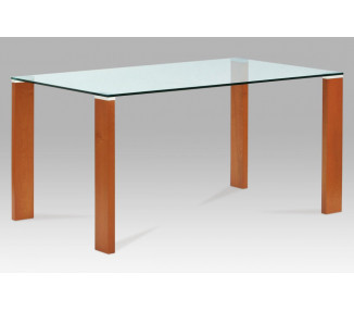Jídelní stůl 150x90 cm, barva třešeň / sklo BT-6750 TR2 Autronic