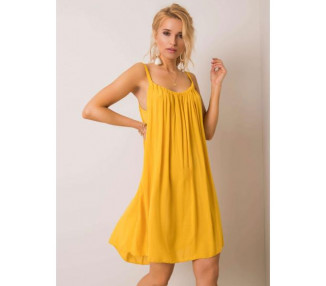 Dámské šaty bez ramínek POLINNE žluté 