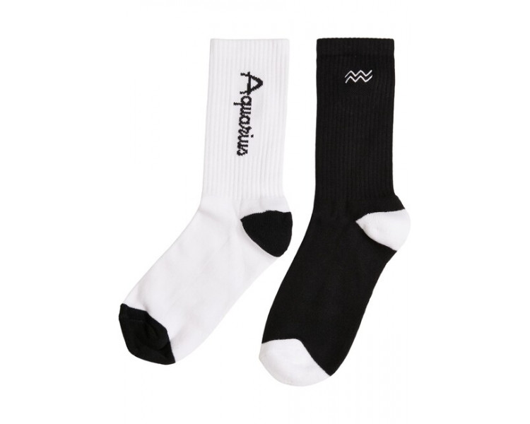 Mr. Tee Zodiac Socks 2-Pack black/white aquarius