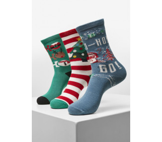 Urban Classics Ho Ho Ho Christmas Socks 3-Pack multicolor