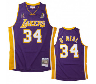 Jersey Mitchell & Ness Los Angeles Lakers 34 Shaquille O'Neal Finals Jersey purple