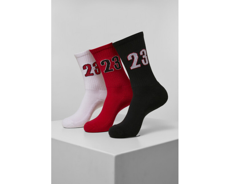 Mr. Tee 23 Socks 3-Pack white/black/red