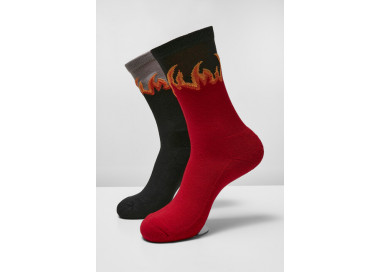 Mr. Tee Long Flame Socks 2-Pack red/black