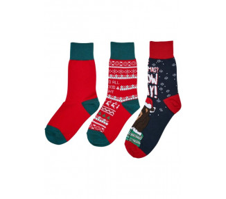Urban Classics Christmas Bear Socks Kids 3-Pack multicolor