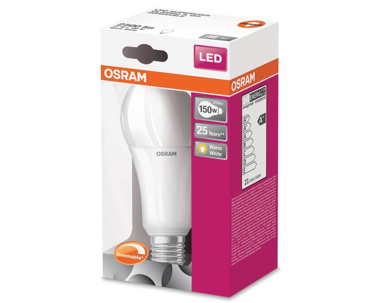  OSRAM OLED žárovka E27 20W, 2 700 K, opál, stmívací