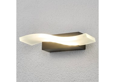  Lindby LED venkovní nástěnné svítidlo Jirka, tvar vlny
