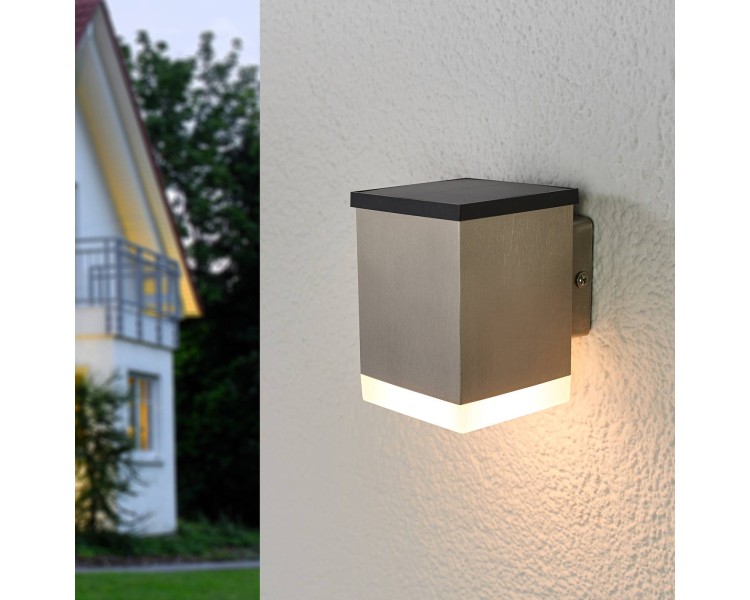  Lindby LED venkovní svítidlo Tyson, hranaté, satinované