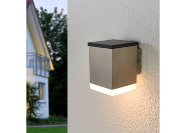  Lindby LED venkovní svítidlo Tyson, hranaté, satinované