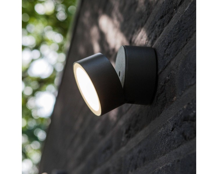  LUTEC LED venkovní nástěnné světlo Trumpet, Ø 9,4 cm