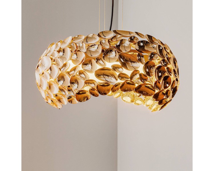  Schuller Valencia Narisa LED závěsné světlo Ø 46 cm růžově zlatá/hnědá