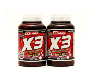 Xxlabs X3 Thermogenic Fat Burner 120 kapslí 1+1 ZDARMA