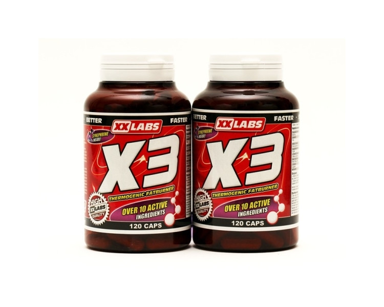 Xxlabs X3 Thermogenic Fat Burner 120 kapslí 1+1 ZDARMA