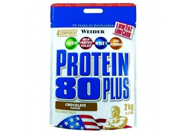 Weider Protein 80 Plus 2000 g lískový oříšek - nugát