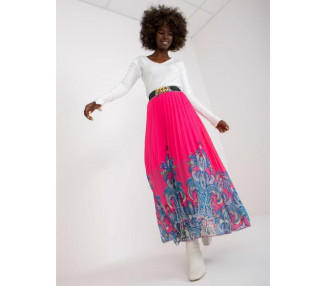 Dámské sukně s potiskem plisovaná maxi KELLY růžová  