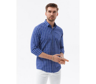 Pánská košile s dlouhým rukávem REGULAR FIT námořnická modrá 