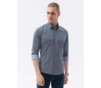 Pánská košile s dlouhým rukávem REGULAR FITA námořnická modrá 