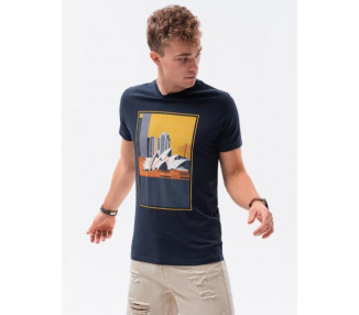 Pánské tričko s potiskem WOLFE námořnická modř