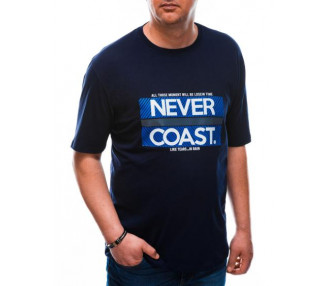 Pánské tričko s potiskem Plus Size BAR námořnická modř