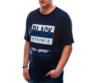 Pánské tričko s potiskem Plus Size ALIC námořnická modrá
