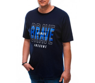 Pánské tričko s potiskem Plus Size SHERIDAN námořnická modrá