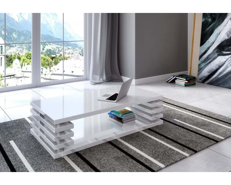  Konferenční stolek DOURO, 120x31x60, bílý lesk