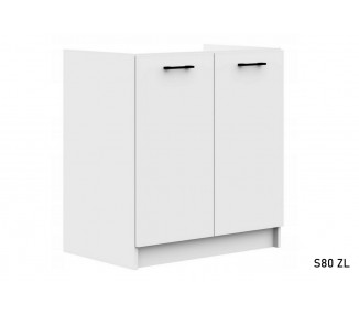  Kuchyňská skříňka dřezová KOSTA S80 ZL, 80x85,5x46, bílá