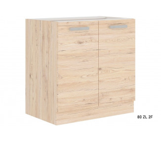  Kuchyňská skříňka dřezová TOULOUSE 80 ZL 2F BB + kuchyňský dřez, 80x82x52, dub Bordeaux