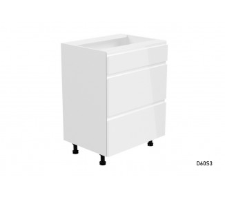  Kuchyňská skříňka dolní šuplíková široká YARD D60S3, 60x82x47, bílá/šedá lesk