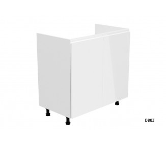  Kuchyňská skříňka dřezová YARD D80Z + kuchyňský dřez, 80x82x47, bílá/šedá lesk