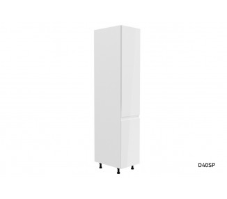  Kuchyňská skříňka vysoká YARD D40SP, 40x212x58, bílá/šedá lesk, levá