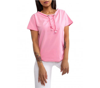 Růžové tričko se šňůrkami
