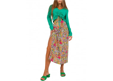 Vzorovaná barevná viskózová zavinovací sukně