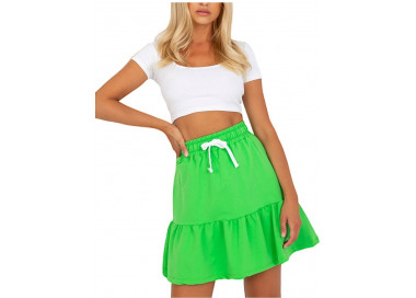 Zelená mini sukně s volánem