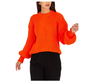 Oranžový svetr s širokými rukávy