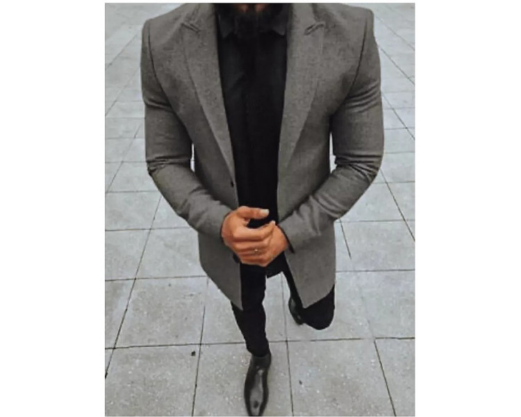 šedý pánský lehký kabát