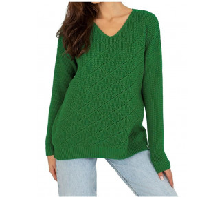 Zelený asymetrický svetr