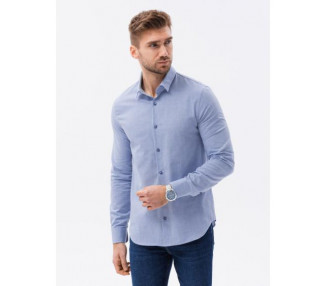 Pánská košile s dlouhým rukávem SLIM FIT modrá 
