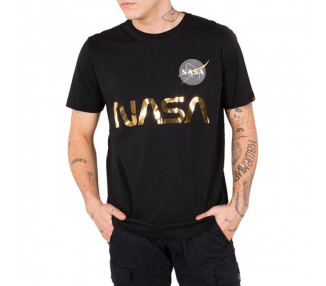 Pánské tričko alpha industries NASA Reflective T-Shirt Black