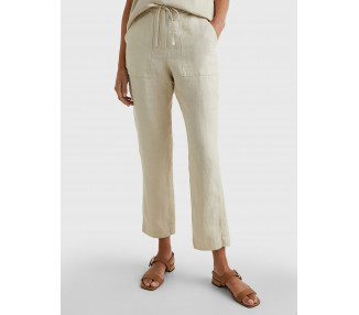 Tommy Hilfiger dámské béžové lněné kalhoty