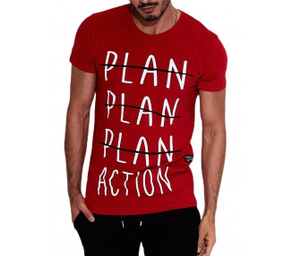 červené pánské tričko plan