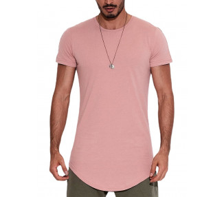 Růžové pánské tričko s krátkým rukávem