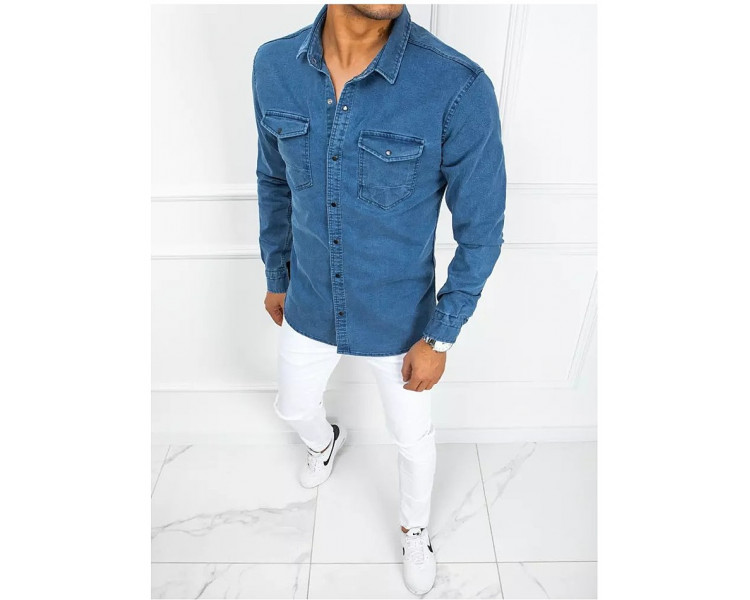 Modrá džínová ležérní košile