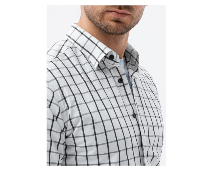 Pánské tričko s dlouhým rukávem REGULAR FIT bílé/černé 